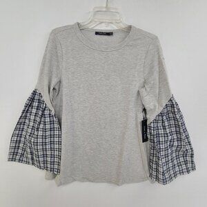 284.  Doe & Rae NWT Women's Long Sleeve Pullover Top Gray